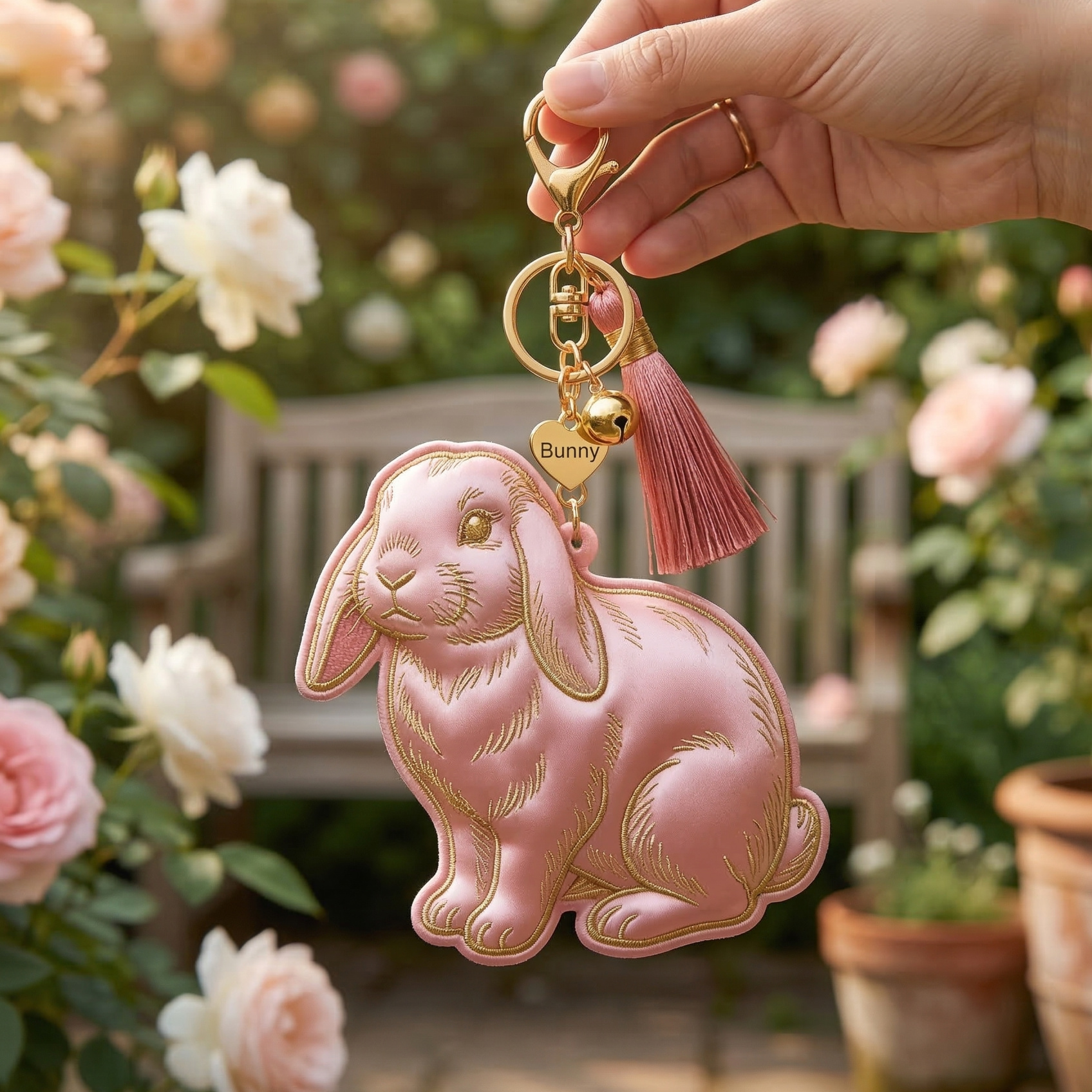 silk key chain rabbit